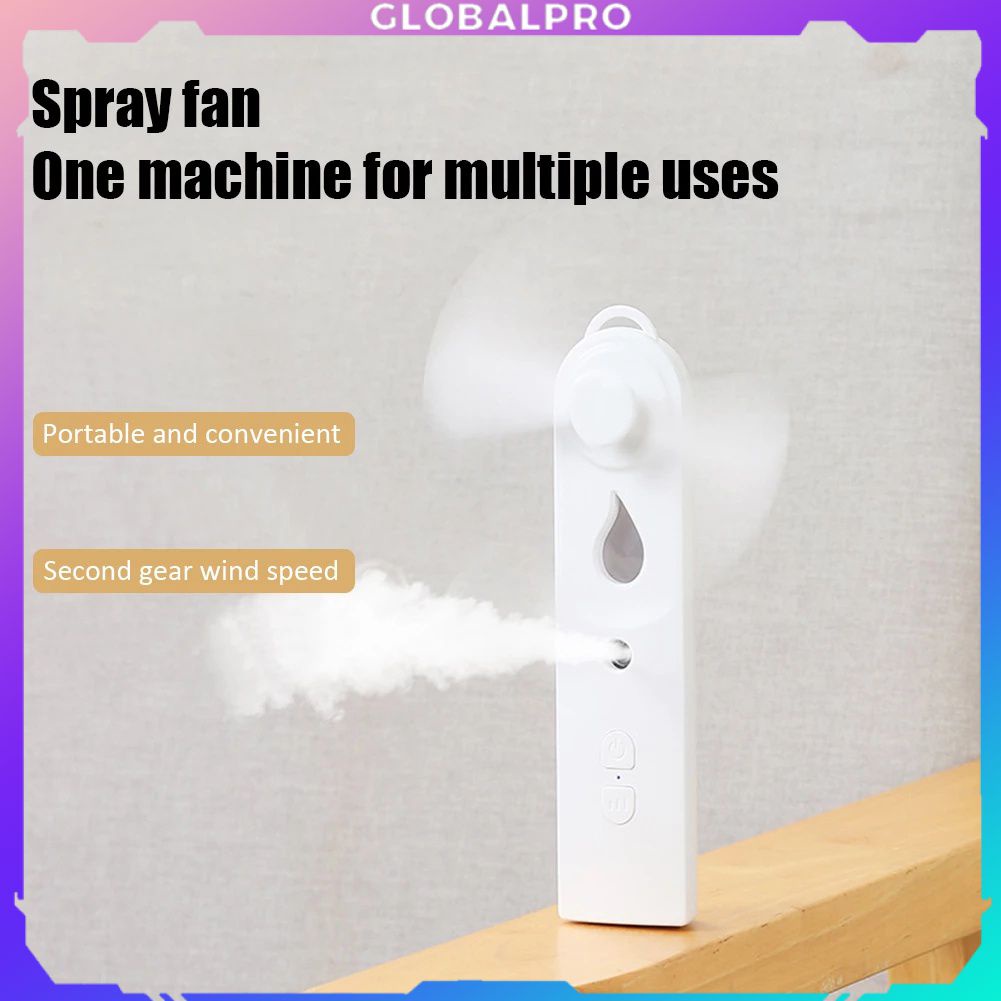 Quạt Phun Sương Tạo Độ Ẩm Mini 2 Trong 1 Cầm Tay Có Thể Sạc Lại Bằng Cổng USB Dành Cho Hoạt Động Ngoài Trời