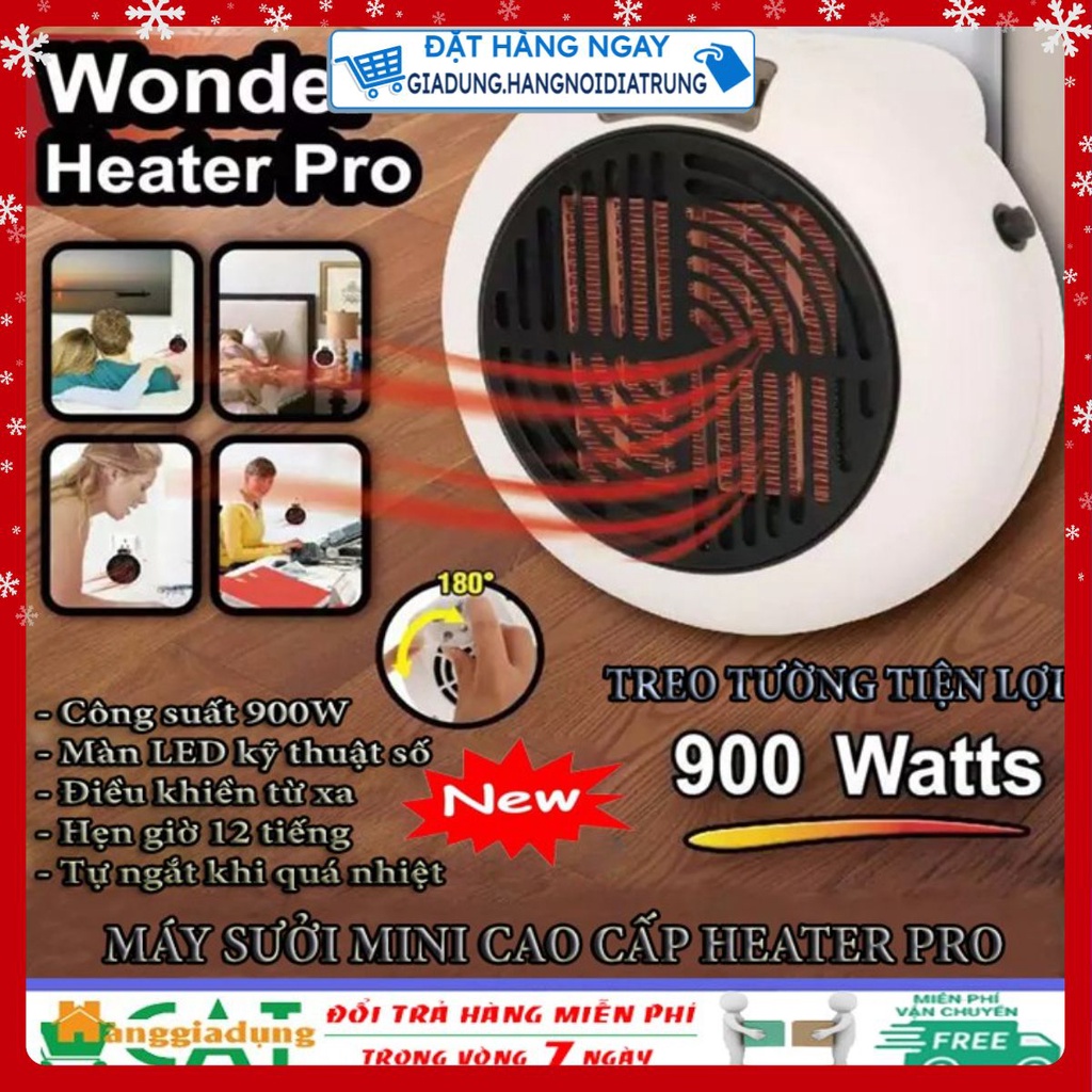 QUẠT SƯỞI MINNI TREO TƯỜNG HOẠC ĐỂ BÀN HEATER PRO công suất 900W