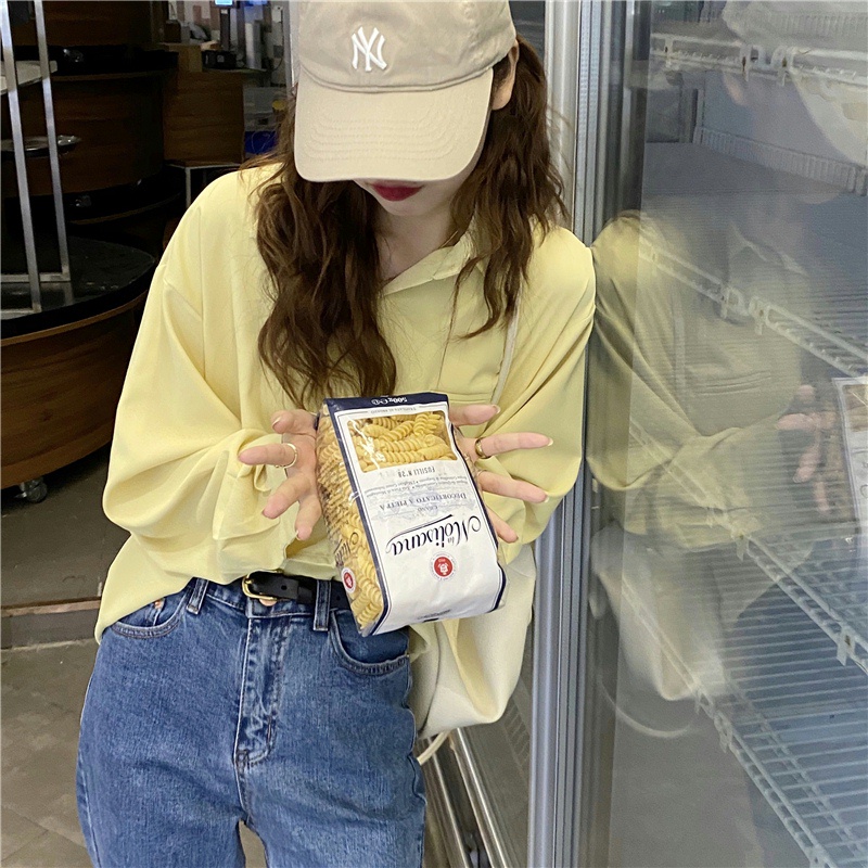 Áo sơ mi SUXI tay dài dáng rộng phong cách Hàn Quốc thời trang mùa xuân cho nữ