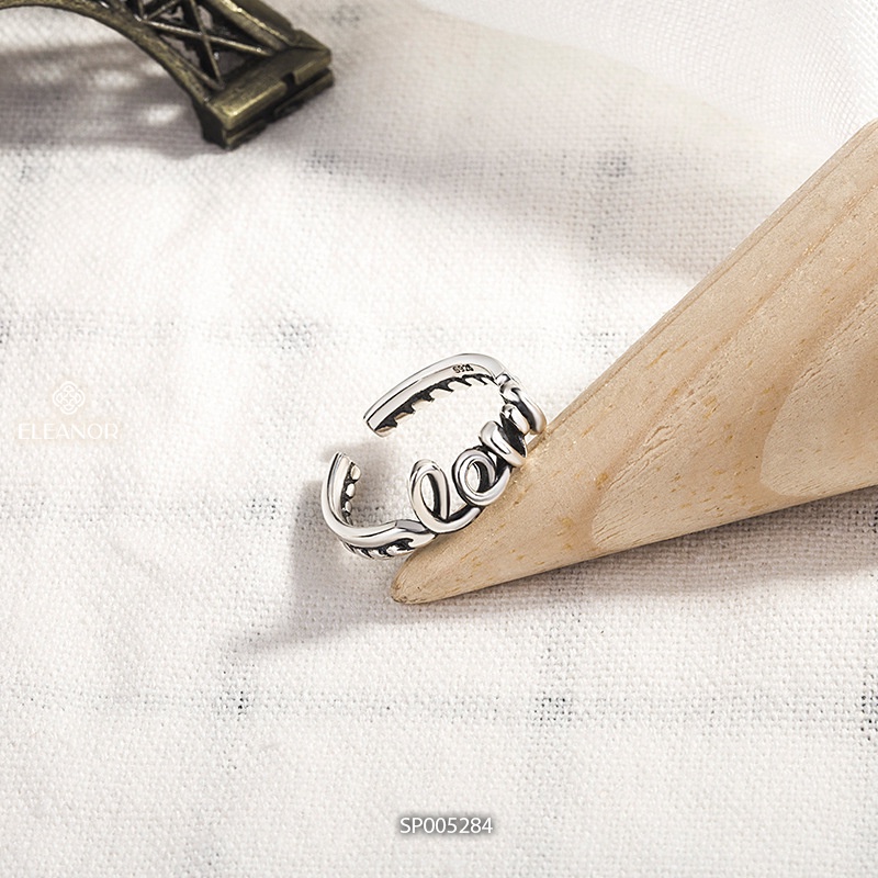 Nhẫn nữ hở bạc 925 Eleanor Accessories chữ love phụ kiện trang sức basic 5284