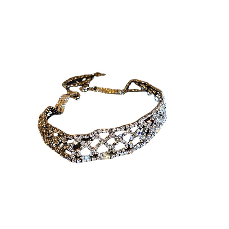 Vòng Cổ Choker Đính Đá Siêu Lấp Lánh Phong Cách Âu Mỹ