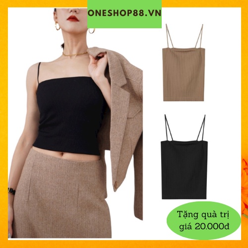 Áo 2 dây len tăm có miếng lót ngực mặc trong áo sơ mi mỏng hay áo vest rất đẹp
