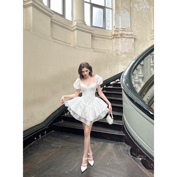 Đầm gấm tay phồng xoè Selina Dress  - Karlotta Concept