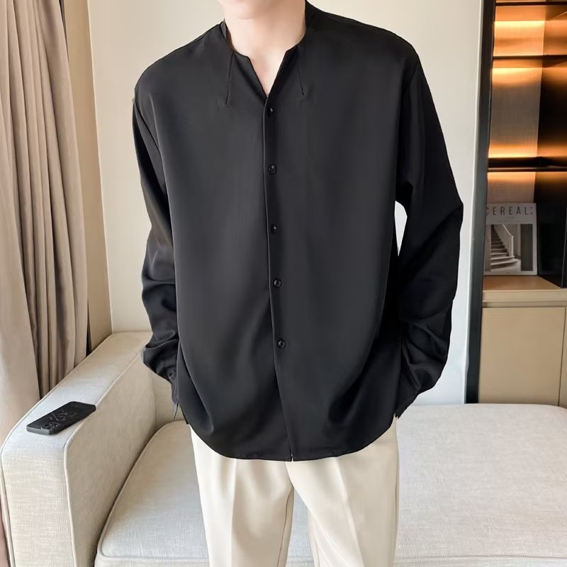 Áo Sơ Mi Nam Dài Tay Cổ Bẻ Thời Trang Đường Phố