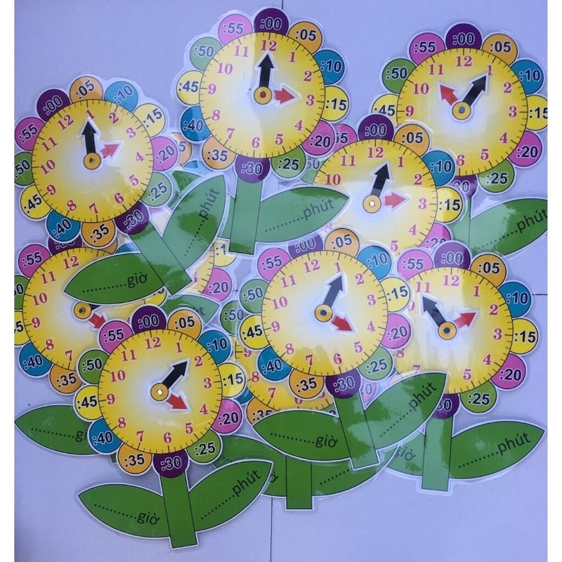 hoa đồng hồ (dạy bé xem giờ)