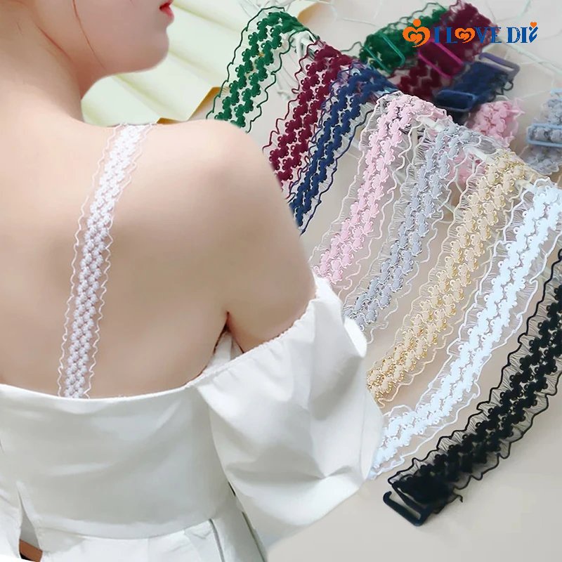 Dây Áo lót Lưới Hai Lớp Diềm Xếp Nếp Có Thể Điều Chỉnh Dây Đeo Vai / Dây Đai Bản Rộng Thanh Lịch