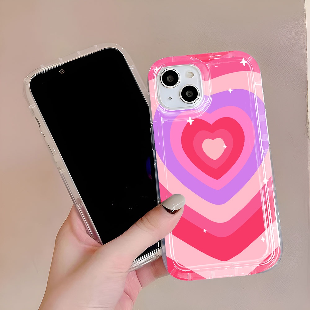 Ốp Điện Thoại Tpu Viền Dẻo In Hình Trái Tim Đỏ Cho iphone 14promax 11 13 12 7Plus X XS Max