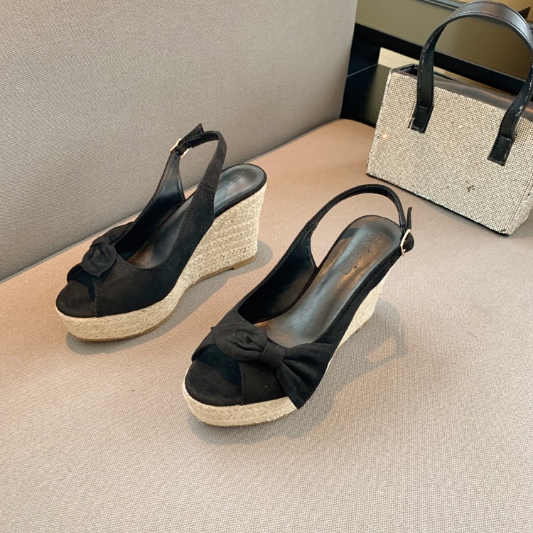 Xăng đan xuồng đế cói gót cao 10cm size 34/39  020223