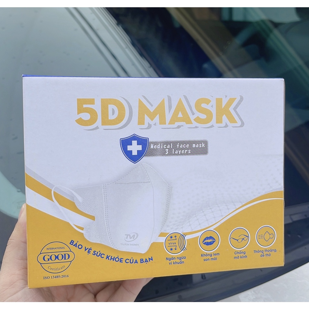 Combo 100c Khẩu Trang 5D Tuấn Minh Túi Zip