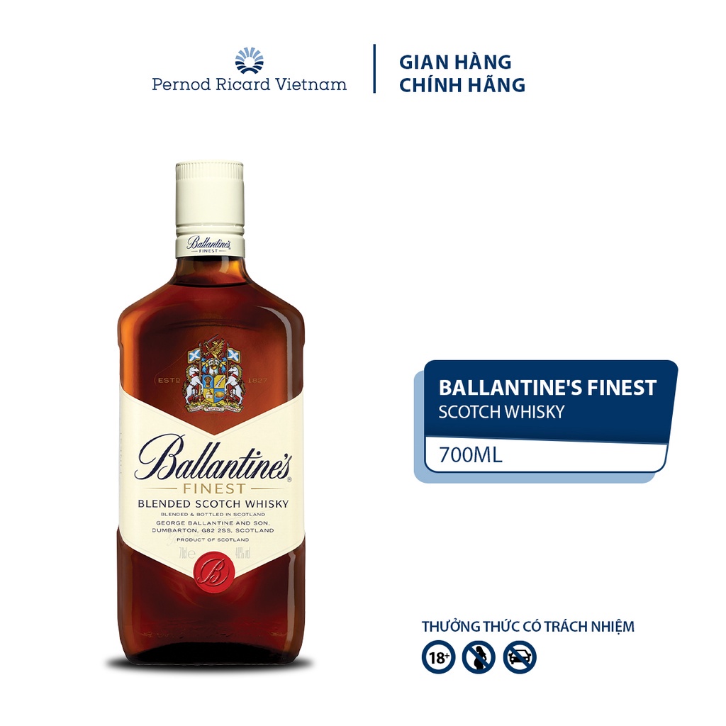 Rượu Whisky Ballantines Finest Nồng Độ Alc 40% 700ml 40% Có Kèm Hộp