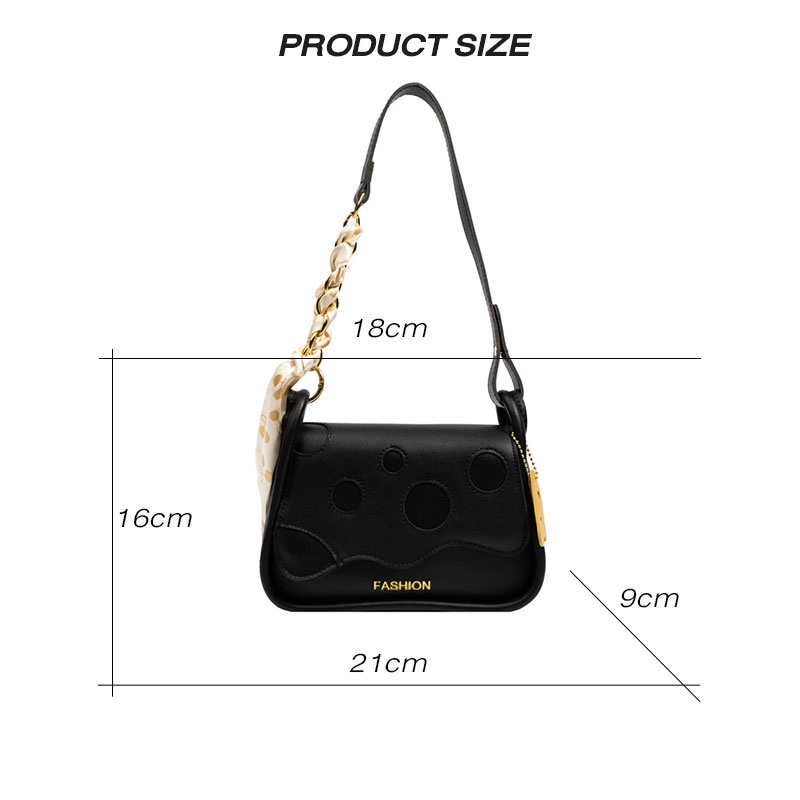 Mischa Túi Đeo Vai Bằng Da PU Màu Tương Phản Phong Cách Phương Tây Đơn Giản Dễ Phối Đồ