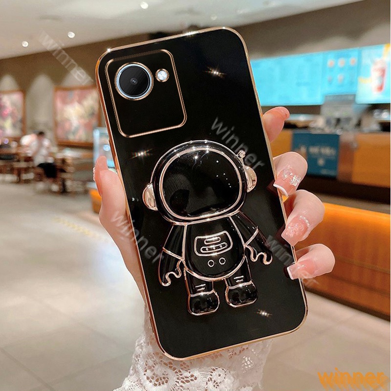 Dấu ngoặc Ốp Lưng realme C30 realme C30S realme narzo 50i prime Ốp Điện Thoại In Hình Phi Hành Gia Có Giá Đỡ Cho 31AYHY