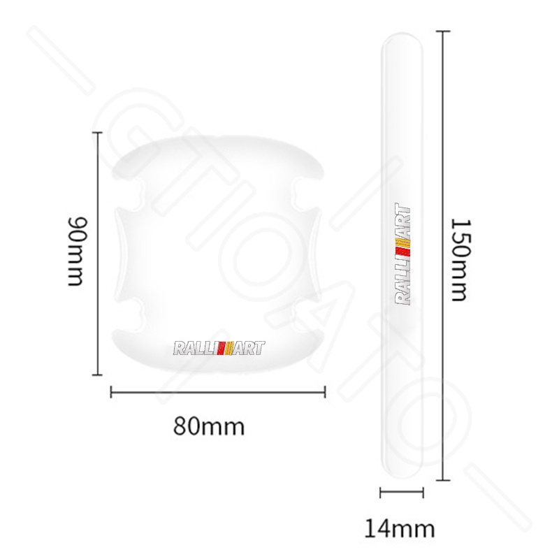 GTIOATO Cho Mitsubishi Ralliart Miếng Dán Tay Nắm Cửa Ô Tô Trong Suốt Miếng Dán Hõm Cửa Ô Tô Chống Xước Trầy Xe Hơi Dán Xe Trang Trí ô Tô
