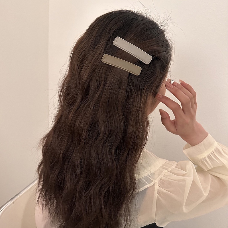 Kẹp Tóc Bằng Da Thiết Kế Đơn Giản Thời Trang Mùa Xuân Cho Nữ