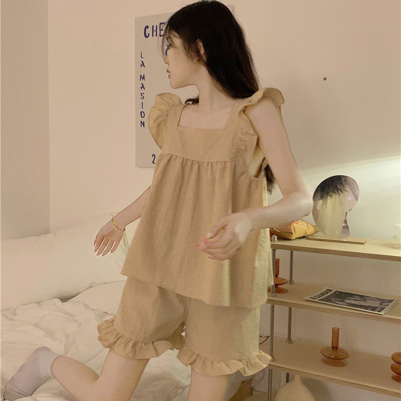 Bộ Đồ Ngủ Thiết Kế Mới Ngọt Ngào Thời Trang Mùa Hè Theo Phong Cách Hàn Quốc