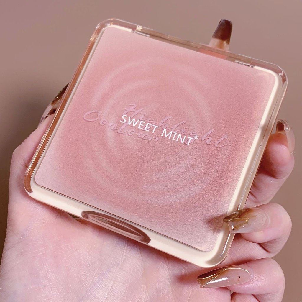 Bảng Phấn Bắt Sáng 4 Màu Bạc Hà Ngọt Ngào Cho Khuôn Mặt Màu Sắc