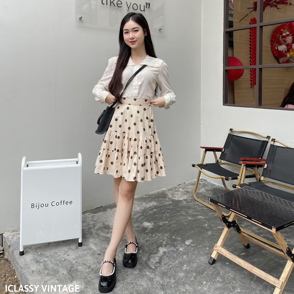 Giày Lolita Ulzzang Vintage, Giày Mary Jane Mũi Vuông Đính Ngọc Phần Viền Và Quai Đế Cao 5cm Hàn Quốc-Iclassy_shoes