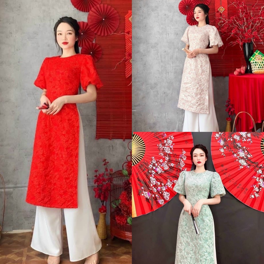 Áo dài cách tân mùa xuân thời trang nữ với tone màu xinh xắn rực rỡ dành cho các nàng yêu diện Tết siêu xinh xắn