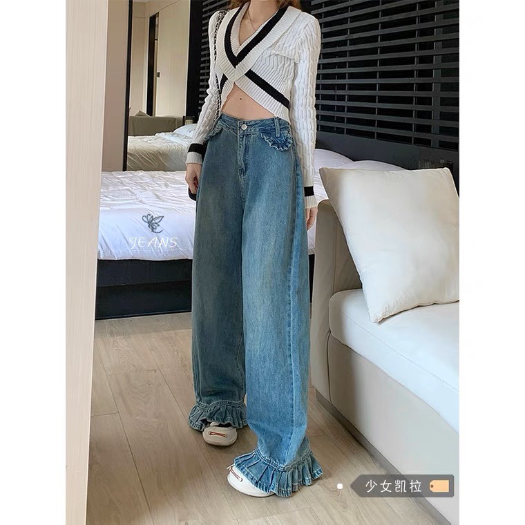 QUẦN JEANS DEMIN ỐNG LOE BÈO KIỂU MỚI Y2K