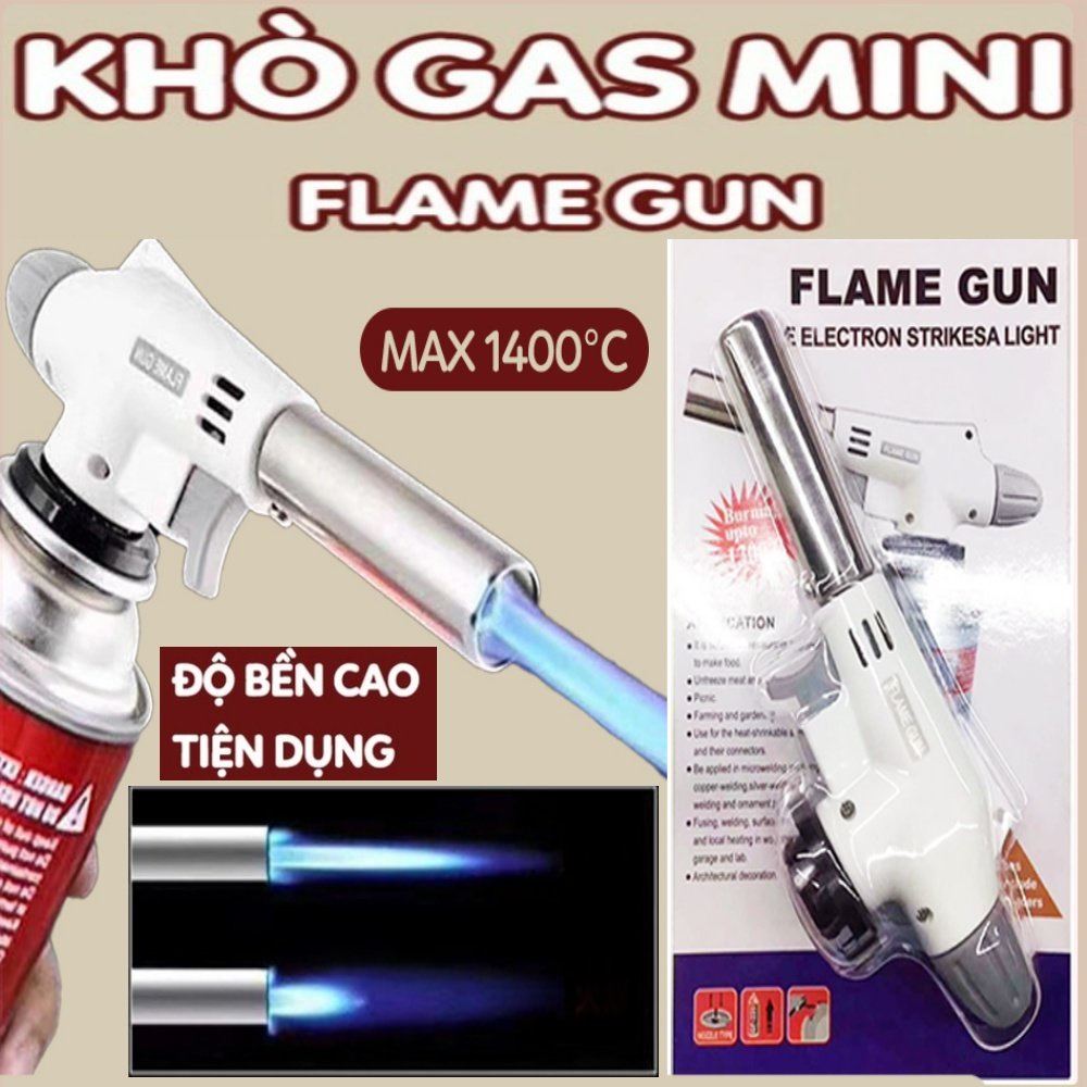 Đầu Khò Gas Chuyên Dụng, Tự động đánh Lửa, Khò Lửa Bình Gas MINI - Núm điều Chỉnh Nhiệt 1400 độ C Nhóm Lửa, hơ ống nước.
