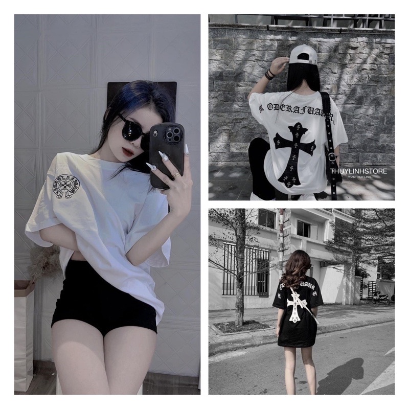 Áo Thun Tay lỡ in Chữ Thập 2 Mặt-Tiemnhaboi | BigBuy360 - bigbuy360.vn