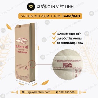 [Free ship] 290đ/túi Combo 800 túi bánh mì 13x26cm giấy kraff siêu đẹp + tiêu chuẩn an toàn thực phầm