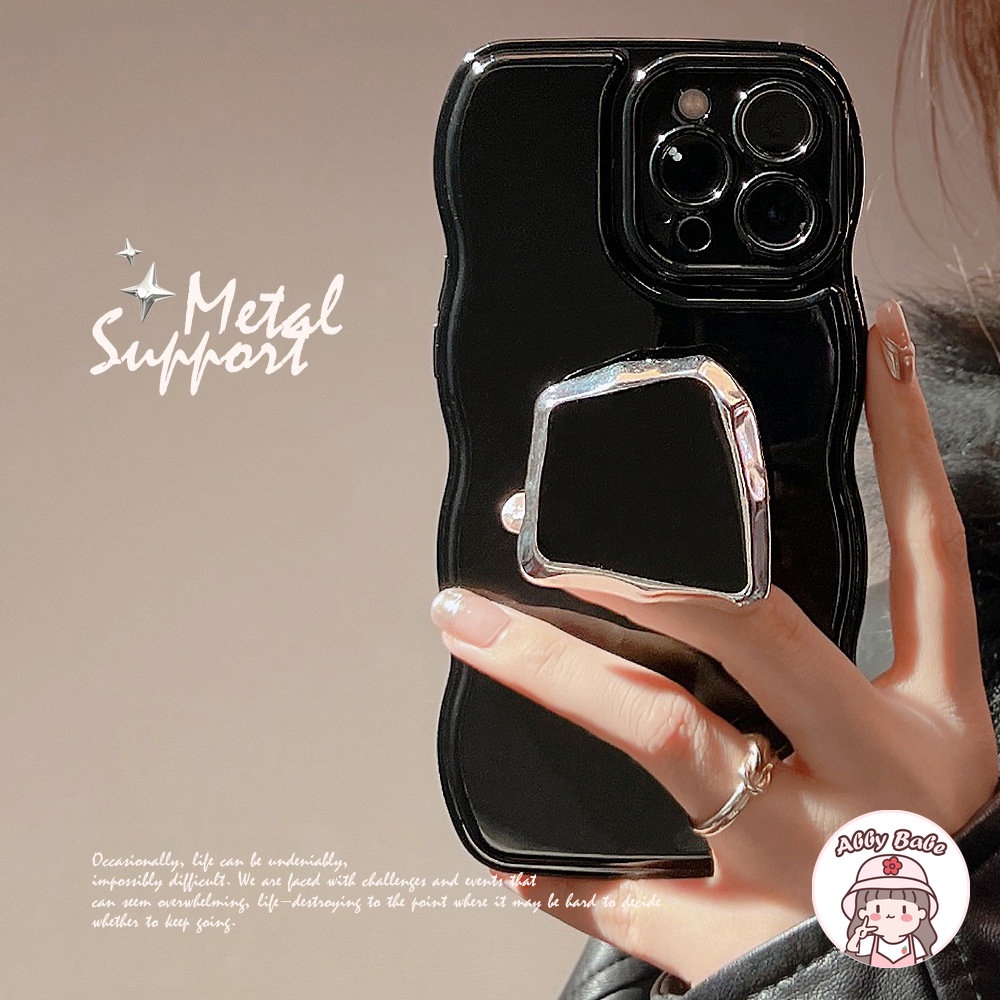 Ốp Điện Thoại TPU Mềm Chống Sốc Có Giá Đỡ Kim Loại 3D Cho IPhone 14 Pro Max 13 12 11 Pro Max