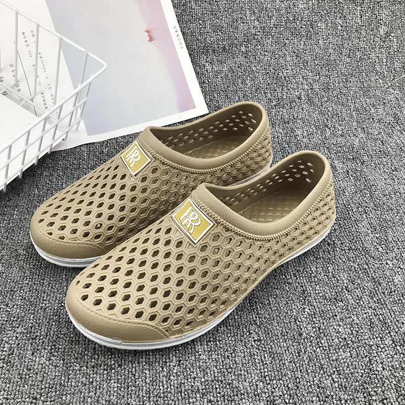 Giày Bốt Đi Mưa Bằng pvc Đục Lỗ Thoáng Khí Thời Trang Mùa Hè Cho Nam