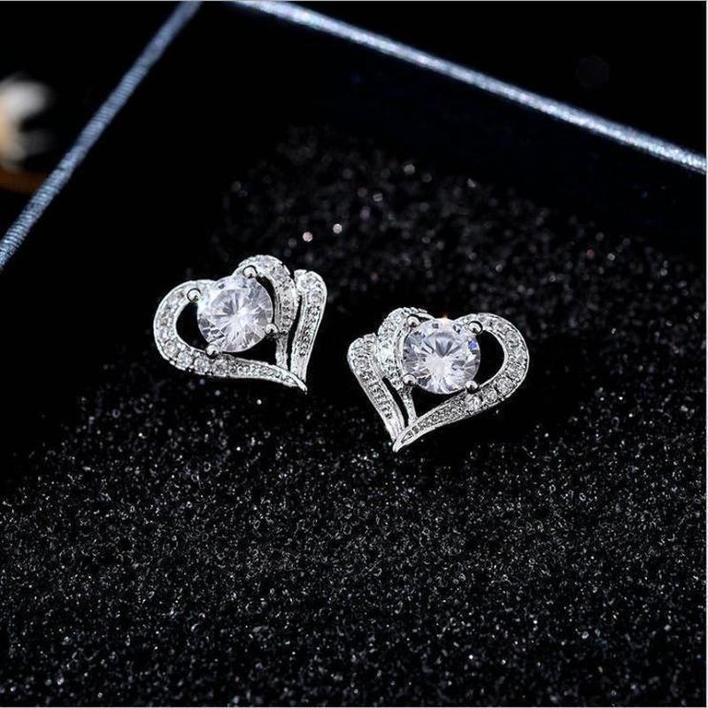 Bông Tai Mạ Vàng 14K Hình Trái Tim Đơn Giản Thời Trang Cho Nữ