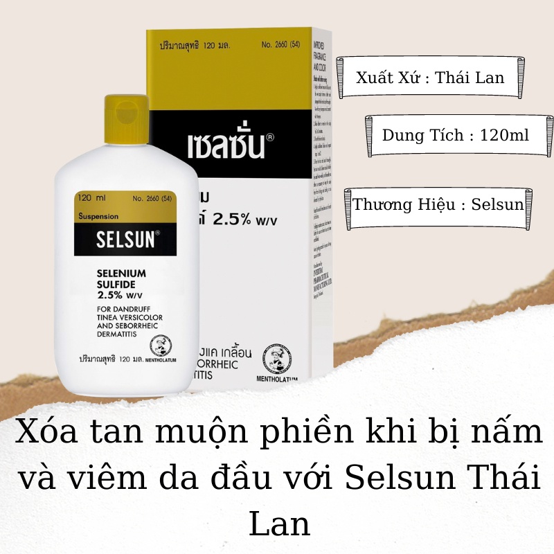 [Chính Hãng Thái Lan] Dầu Gội Chống Gàu Selsun Selennium Sulfide 2.5% Giúp Sạch Gàu, Hết Ngứa 120ML - Wincy Mart