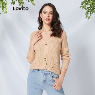 113XJ 1215XJ-1206de-Áo sweater trơn cổ chữ V Lovito L099 (xanh lam/kaki)