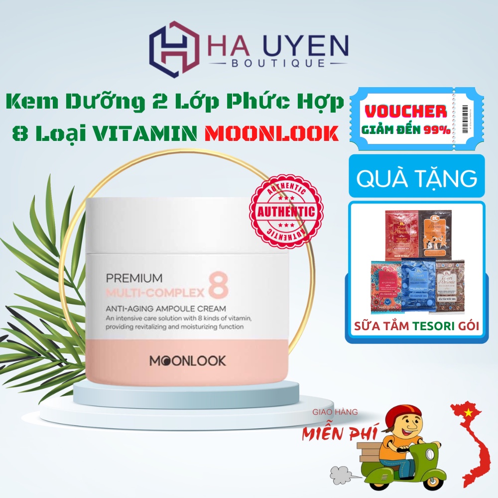 Kem Dưỡng 2 Lớp Phức Hợp 8 Loại VITAMIN MOONLOOK, Dưỡng Trắng, Cấp Ẩm & Chống Lão Hóa Da - 50 ML [ CHÍNH - HÃNG - 100% ]