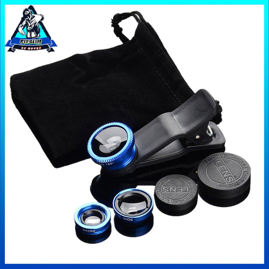 Bộ mắt cá 3 trong 1 + Góc rộng Kẹp macro trên ống kính máy ảnh cho điện thoại di động [S/12]