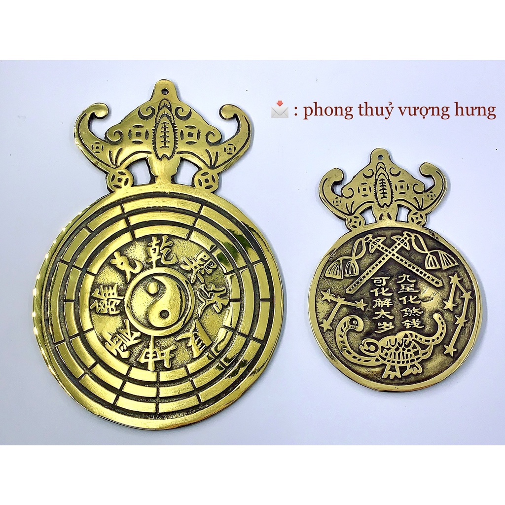 (Giá Sỉ/Lẻ) Gương Bát Quái Cửu Tinh bằng đồng nguyên chất 2 kích cỡ 11cm-16cm