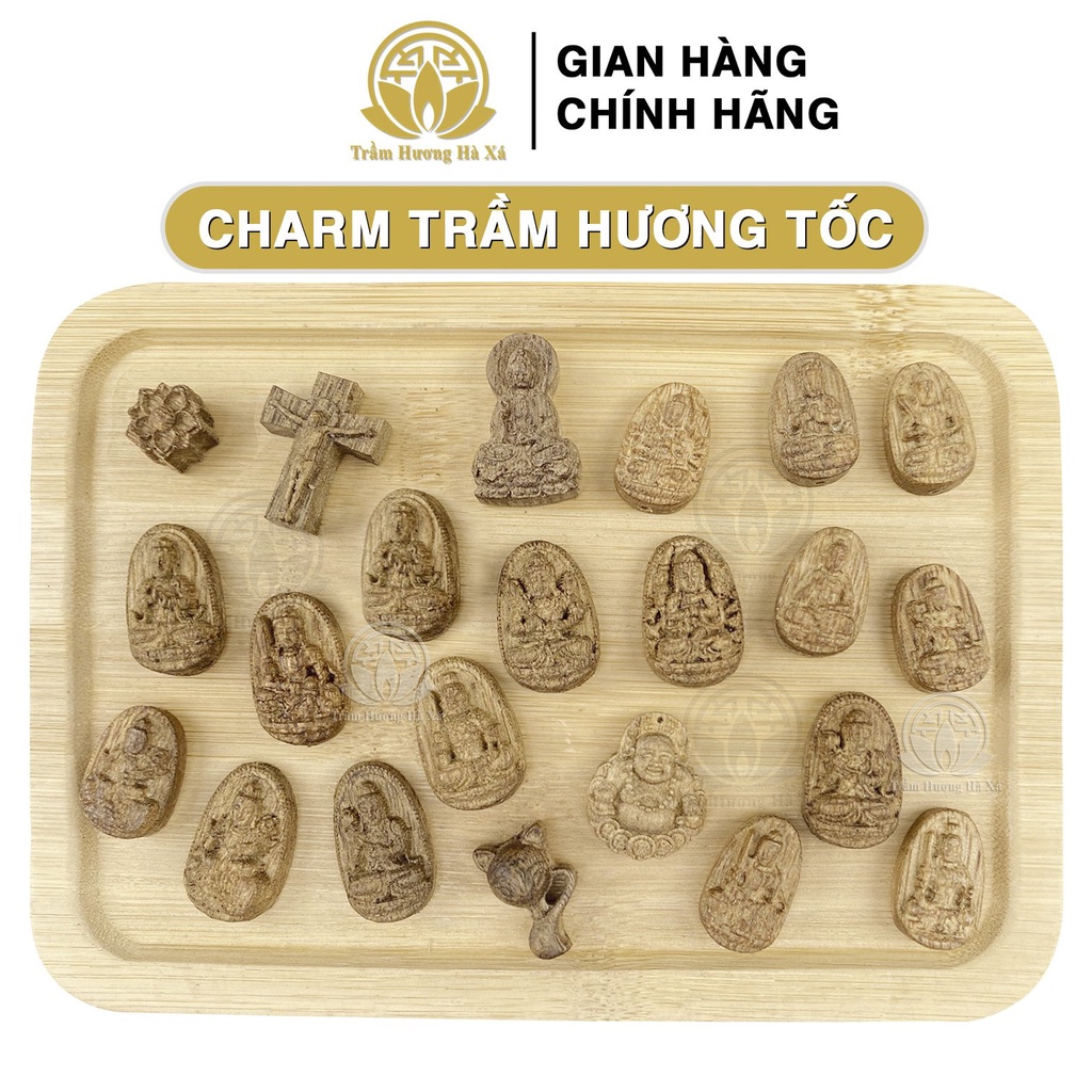 Phụ kiện charm trầm hương tốc HÀ XÁ mix vòng tay phong thủy may mắn, tài lộc