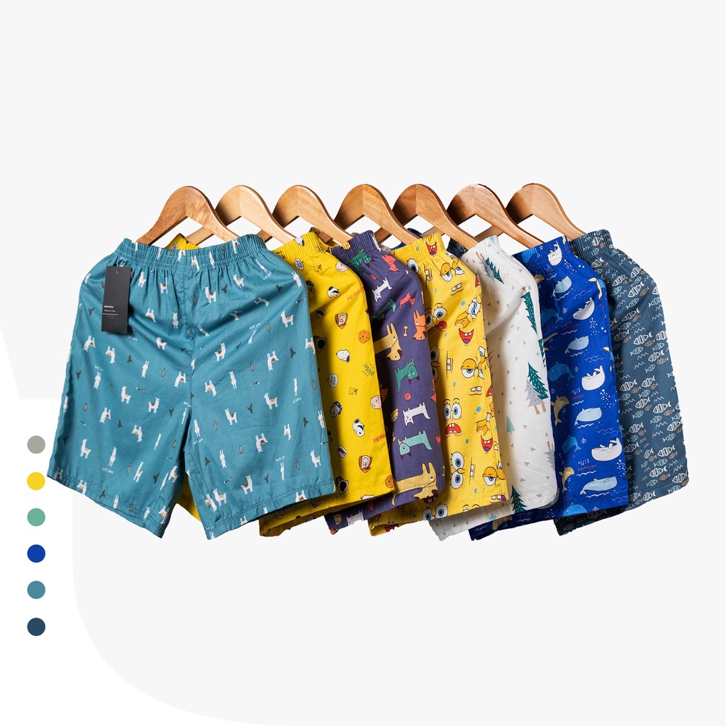 Quần short cartoon unisex nhiều họa tiết