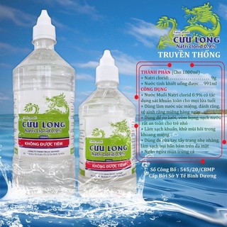 Nước muối sát khuẩn, súc miệng 1000ml