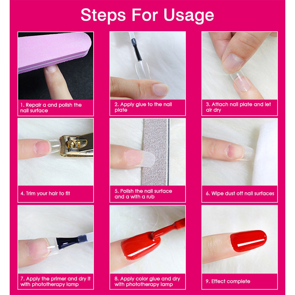 Set 120 Móng Tay Giả Trong Suốt Bảo Vệ Toàn Diện Không Để Lại Dấu Vết