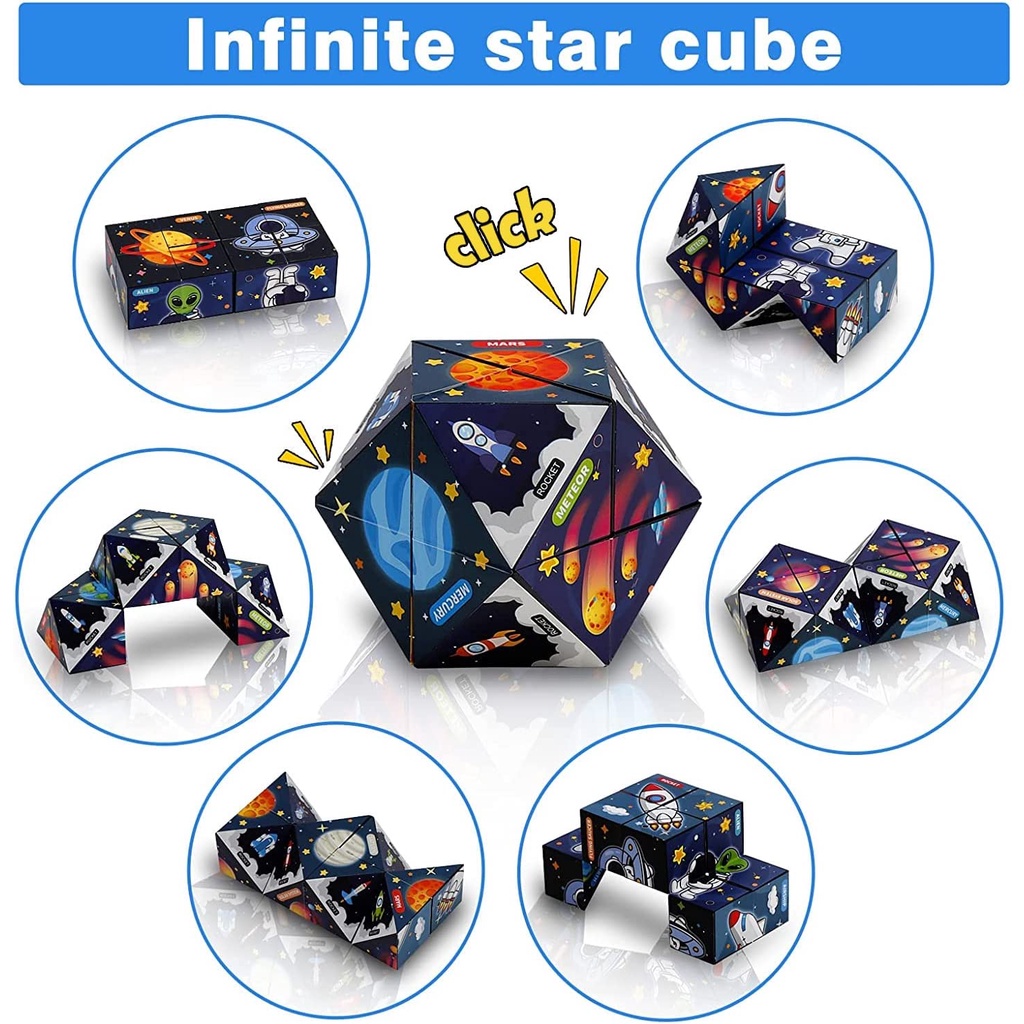 Đồ Chơi Khối Rubik Biến Hình Nhiều Màu Sắc Di Động Giúp Giảm Căng Thẳng Cho Bé