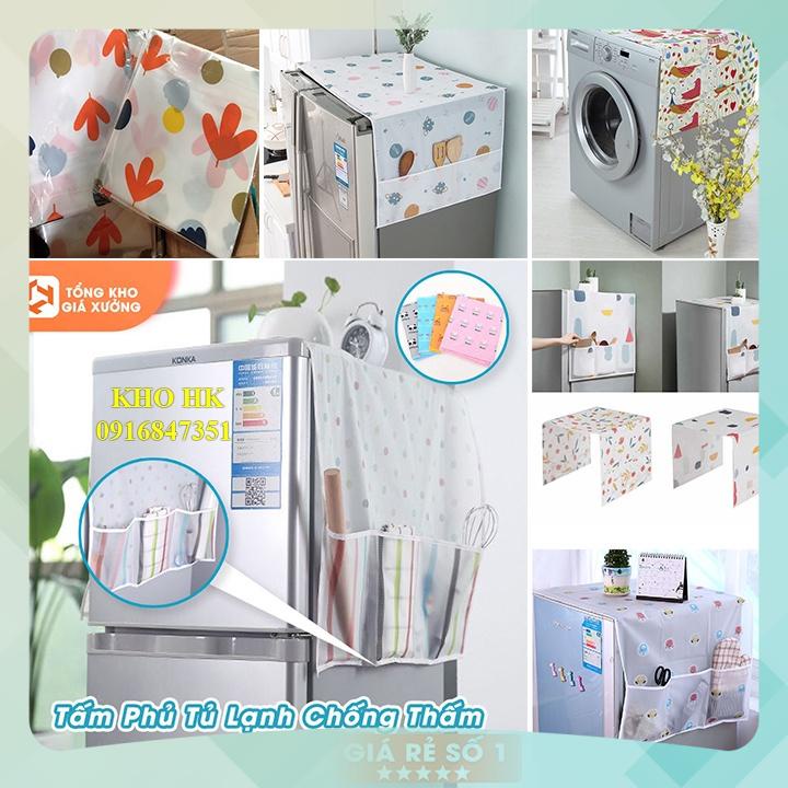 (Mới) Tấm phủ tủ lạnh máy giặt lò vi sóng - vỏ bọc tủ chống bụi chống thấm nước tiện dụng HK1