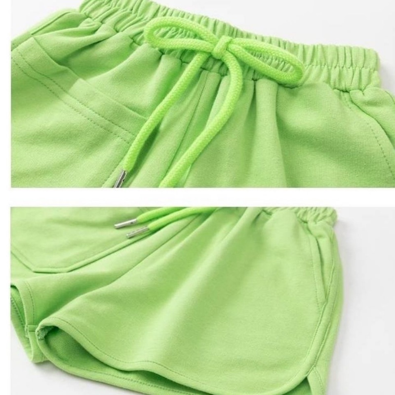 Quần Short Thể Thao Vải Cotton Lưng Thun Cột Dây Thời Trang Mùa Hè Hàn Quốc Mới 2023 Cho Bé Gái