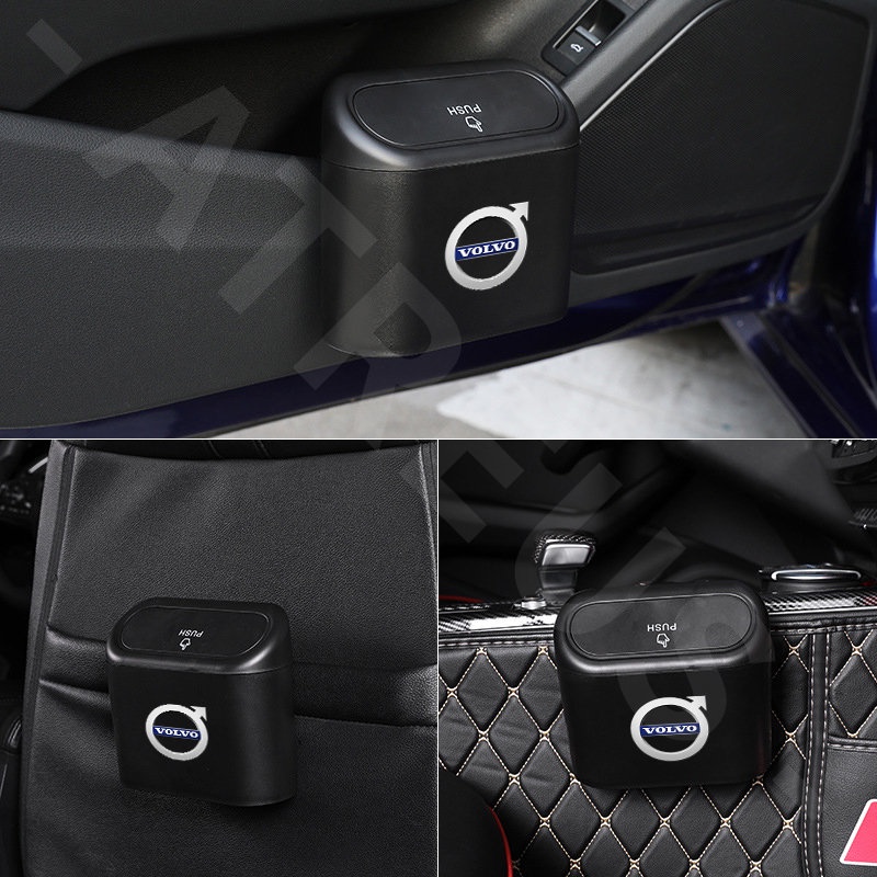 Thùng Rác Nắp Lật Dạng Nhấn Treo Xe Hơi Sắp Xếp Gọn Gàng Cho XC60 S60 S80 XC90 V60 XC40