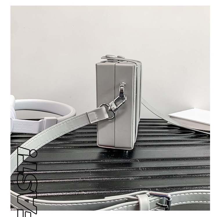 Túi đeo chéo Túi đeo vai da pu unisex thiết kế dạng hộp tinh tế thời trang