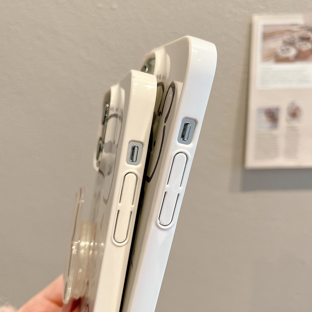 Ốp Điện Thoại Silicon Họa Tiết Hoạt Hình Chú Thỏ Dễ Thương Kèm Giá Đỡ Cho iPhone11 14promax 13