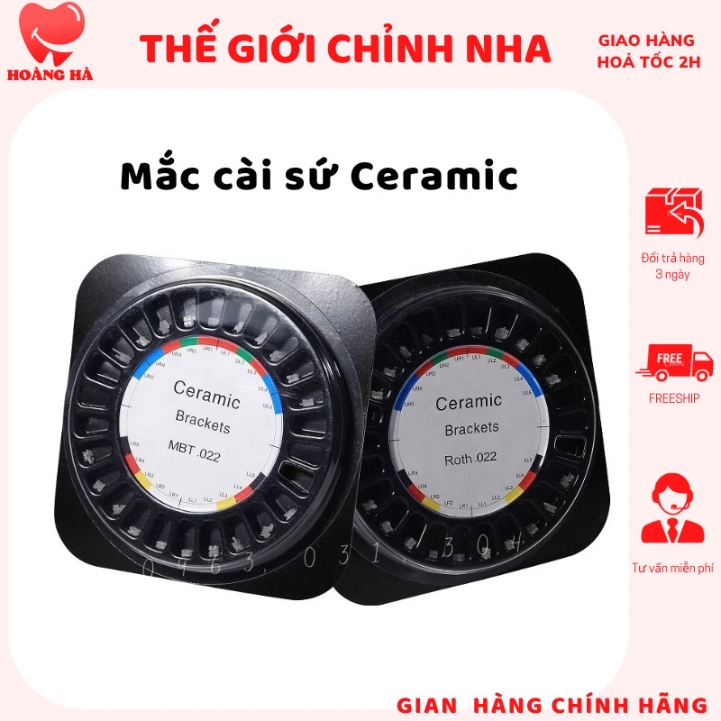 Mắc cài sứ Ceramic chính hãng Mắc cài sứ chỉnh nha mắc cài nha khoa