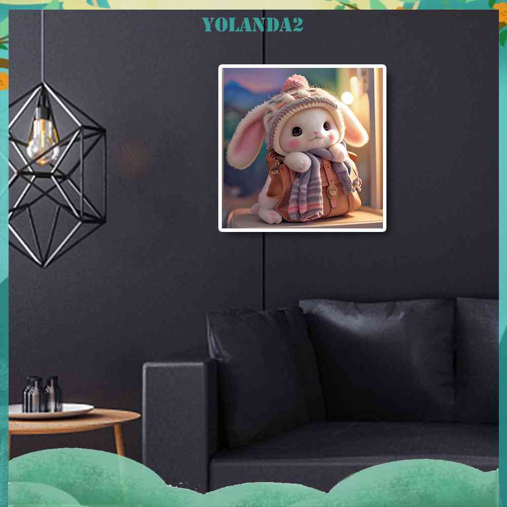 Bộ Tranh Đính Đá 5D Tự Làm Toàn Diện Hình Thỏ Trang Trí Nhà Cửa