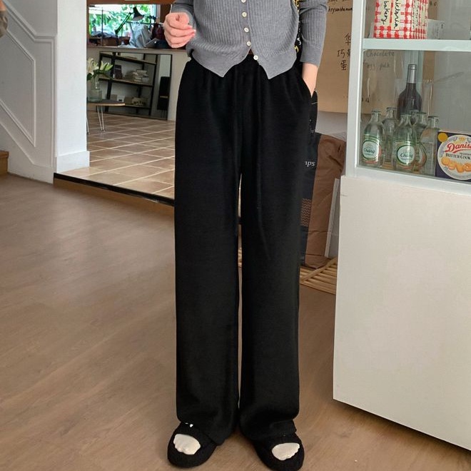 SUXI Quần ống rộng Lưng Cao Thiết Kế Đơn Giản Thời Trang Cho Nữ