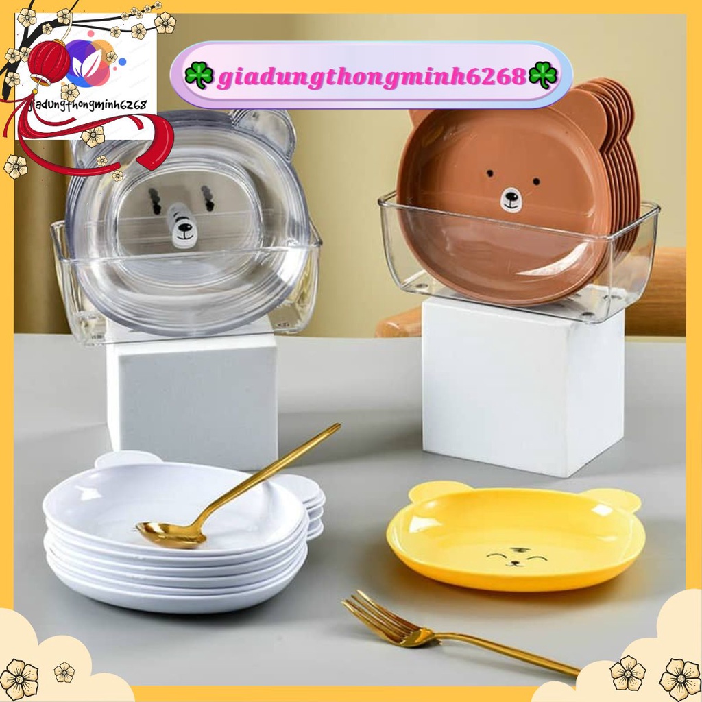Sét 8 đĩa gấu kèm khay đựng, đĩa hình gấu cao cấp ngộ ngĩnh bài trí thức ăn cho bé và cả gia đình🍁𝒈𝒊𝒂𝒅𝒖𝒏𝒈𝒕𝒉𝒐𝒏𝒈𝒎𝒊𝒏𝒉𝟔𝟐𝟔8🍁