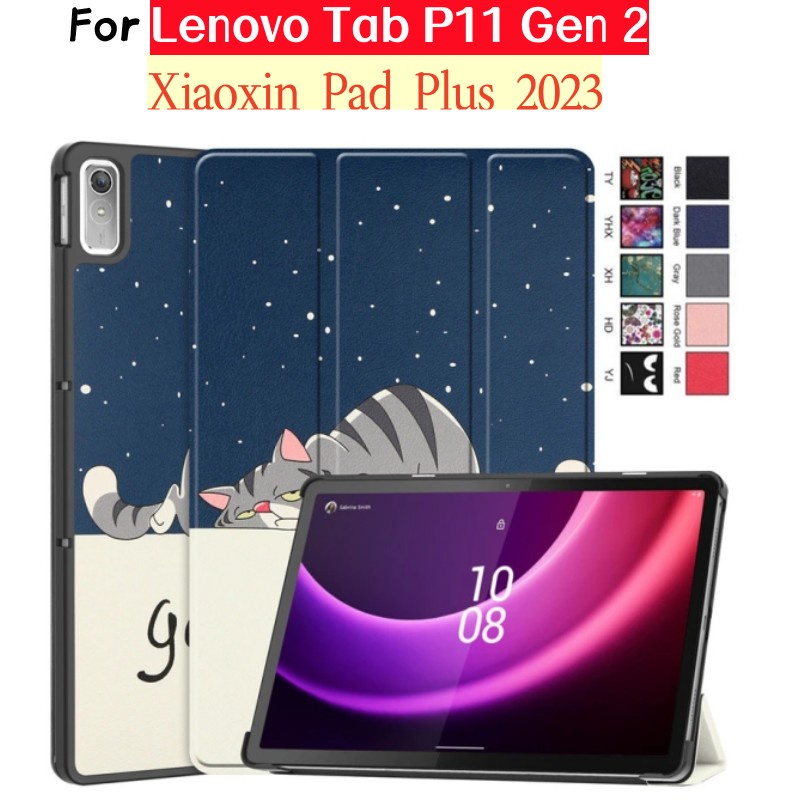 Smart Cute Cartoon Pattern Case For Lenovo Tab P11 Gen 2 Gen2 Xiaoxin Pad Plus 2023 Case 11.5 Ultra-thin Flip Stand Tri-fold Magnetic Flat Cover For Lenovo Tab P11 2022 2nd Gen