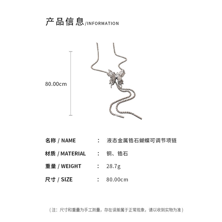 DREJEW Vòng cổ Dáng Dài Đính Đá zircon Cao Cấp Thời Trang Hàn Quốc dây chuyền nữ